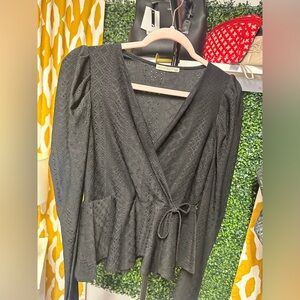 Active USA Elegant Black Knit Top